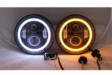 Cargar imagen en el visor de la galería, Farola Universal Led 7" - 90w - DRL Ojo de Angel Ambar y Blanco -4x4