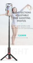 Cargar imagen en el visor de la galería, Selfie Stick y Trípode Bluetooth para Smartphones con Control - Joyroom