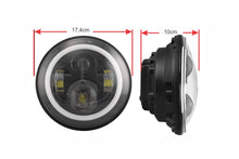 Cargar imagen en el visor de la galería, Farola Universal Led 7" - 90w - DRL Ojo de Angel Ambar y Blanco -4x4