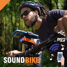 Cargar imagen en el visor de la galería, Soundbike - Luz Led + Audio Parlante Bicicleta Bluetooth + Base Celular
