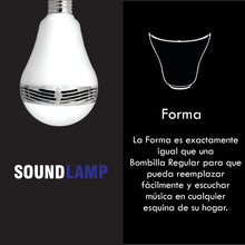 Cargar imagen en el visor de la galería, SoundLamp - Bombillo Led + Audio Parlante Bluetooth
